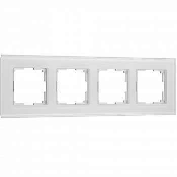 Рамка на 4 поста Senso (белый, стекло soft-touch) Werkel W0043101 a064567 фото